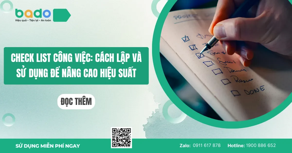 Check list công việc: Cách lập và sử dụng để nâng hiệu suất